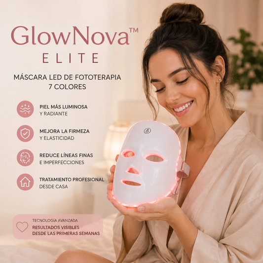 GlowNova™ Elite | Máscara LED Facial de Fototerapia 7 Colores