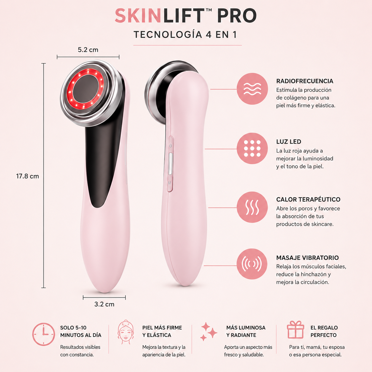 SkinLift™ Pro - Masajeador Facial Rejuvenecedor Antiarrugas
